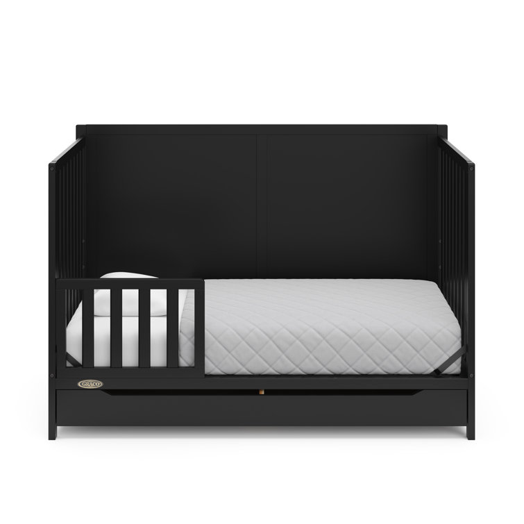 Black crib cheap with storage